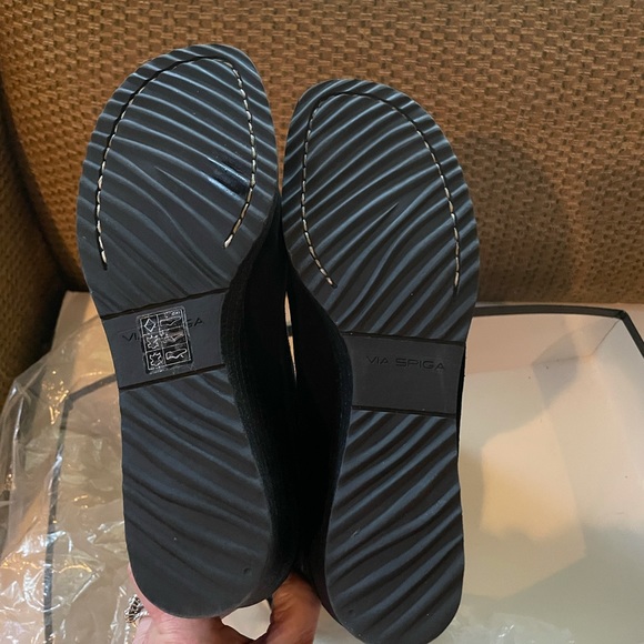 NEW Via Spiga NETTARE Black Suede Wedge Boots Sz 8 - Picture 9 of 10